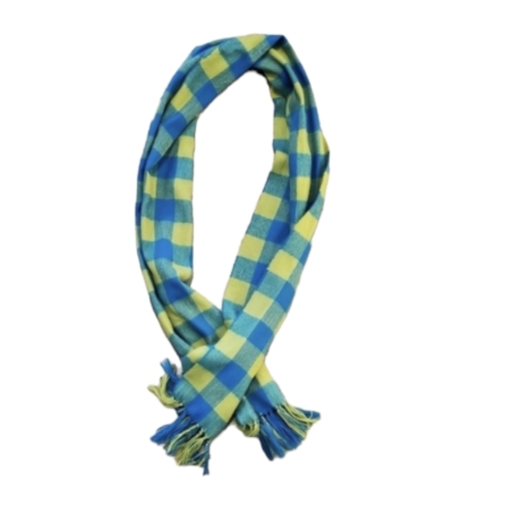 $10 with bundle neon green and turquoise (plad with tassles) scarf 78" x…
